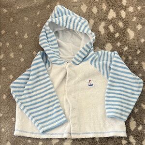 Kissy Kissy Blue and White Striped Kids Hoodie